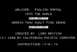 Screenshots Akalabeth: World of Doom Ecran Titre